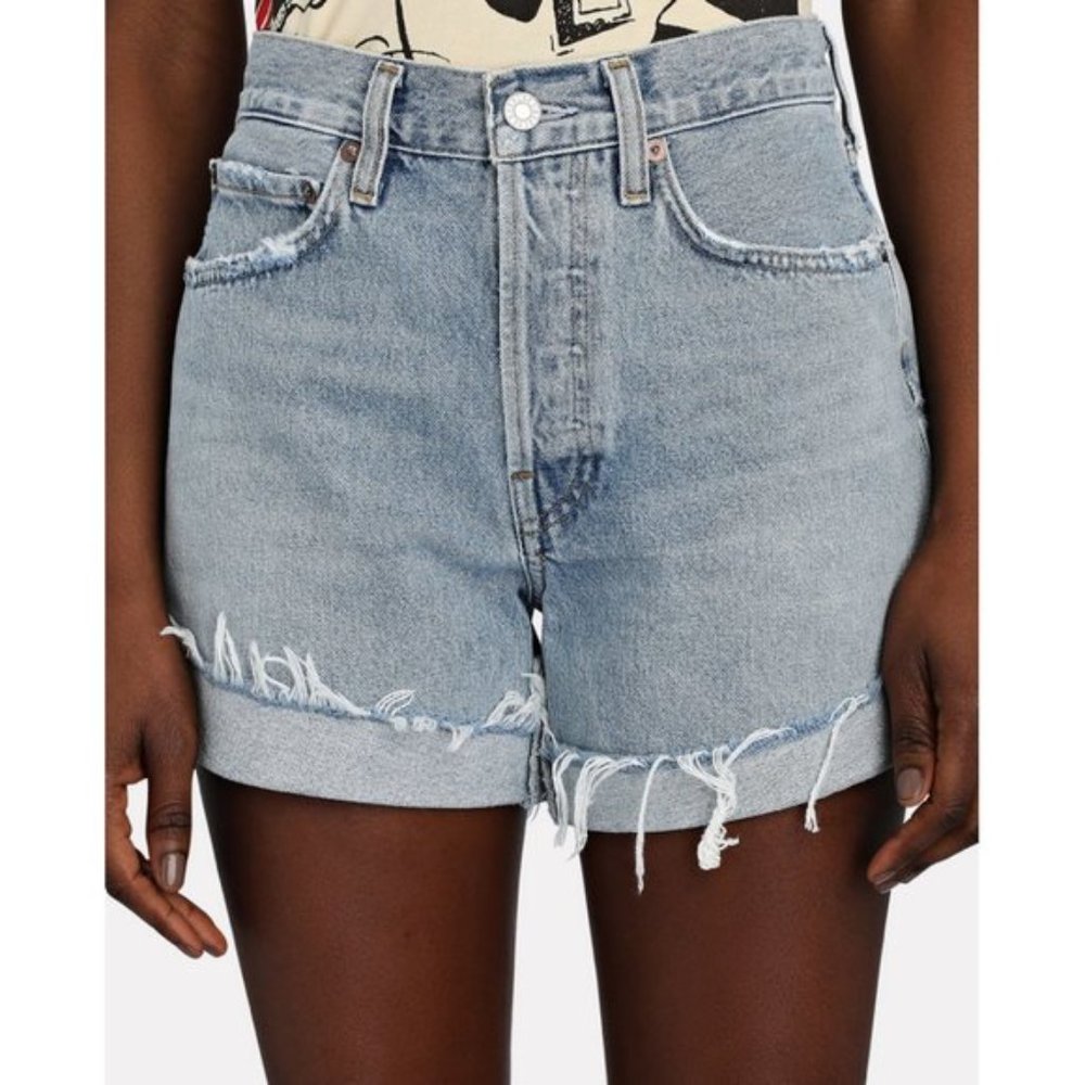Agolde Light Blue Jean Shorts